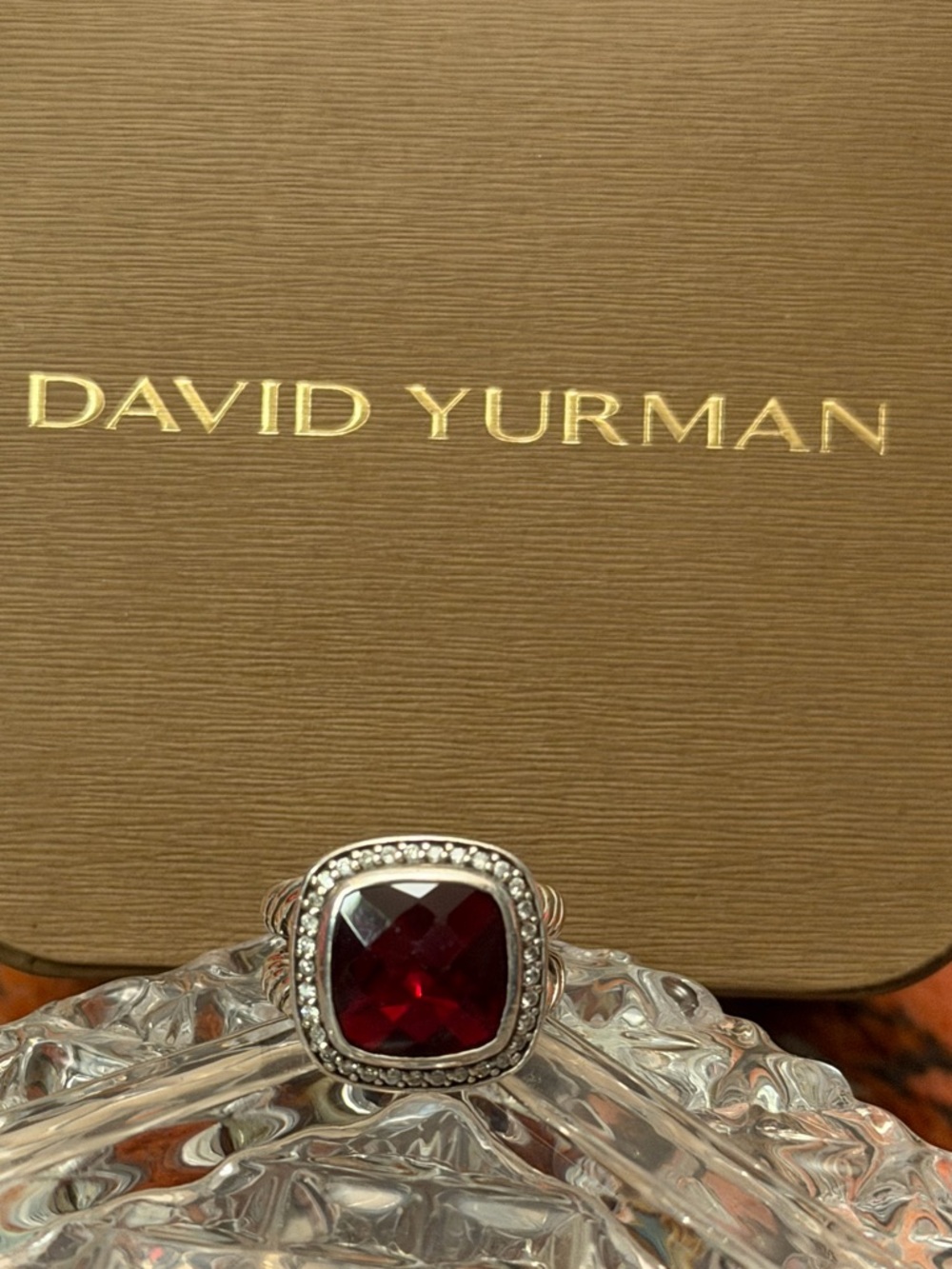 David Yurman Garnet and Diamond Albion Ring